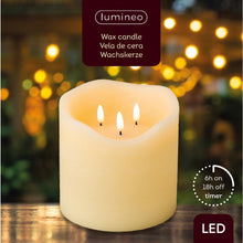 Load image into Gallery viewer, Cream 3 Wick LED Christmas Candle 15cm
