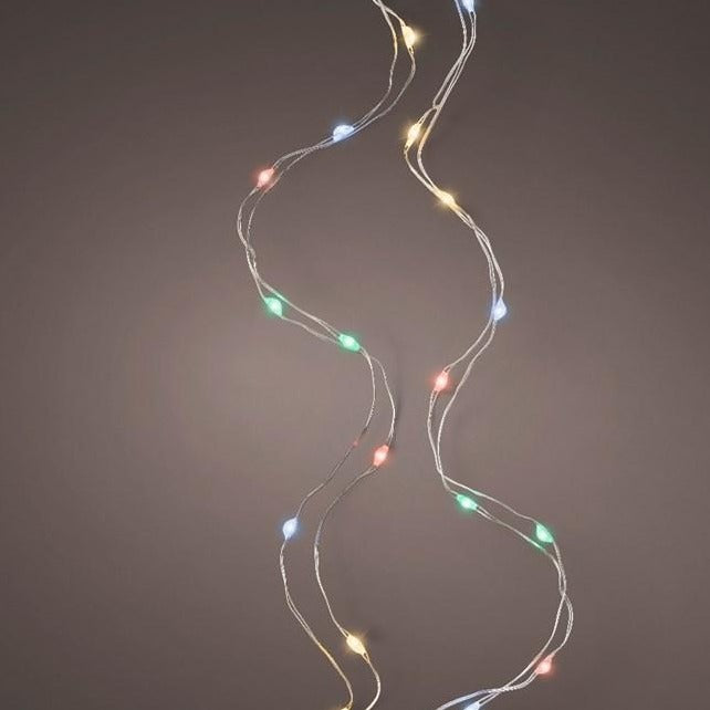 100 Multi Coloured Pin Wire Lights Battery Operated