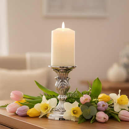 Cream Church Candle LED Wick 14.5cm x 7.5cm