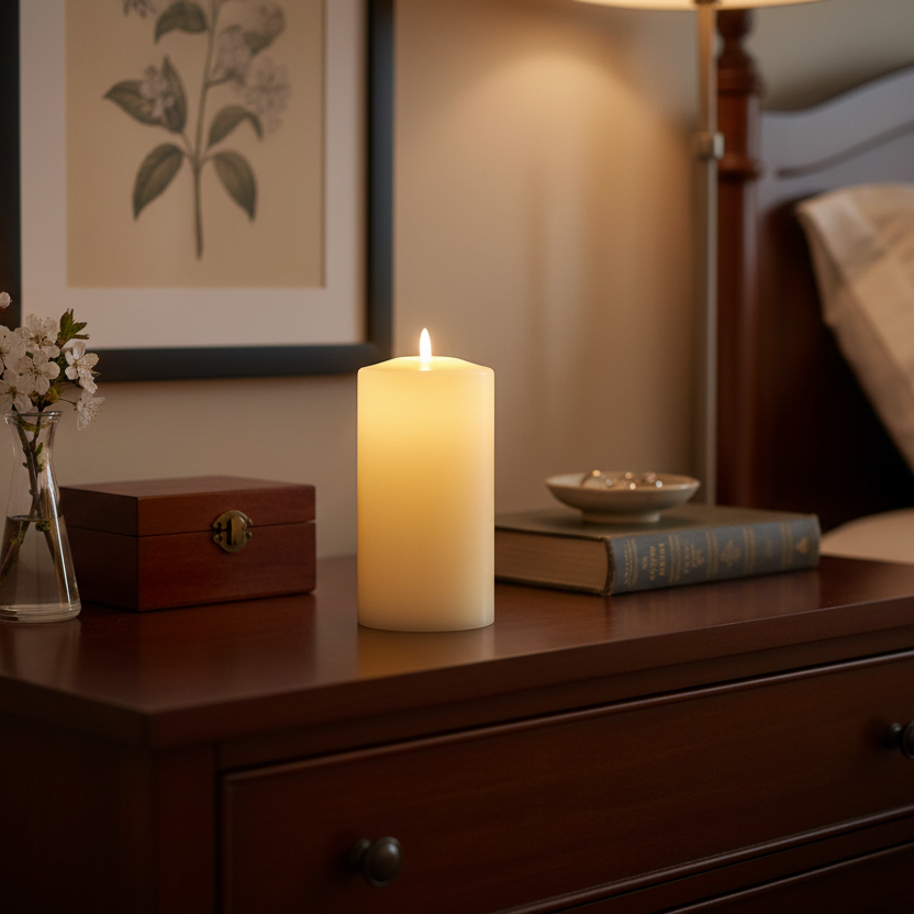 Cream Church Candle LED Wick 22.5cm x 10cm