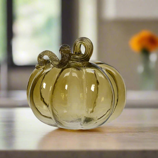 Green Glass Pumpkin Ornament