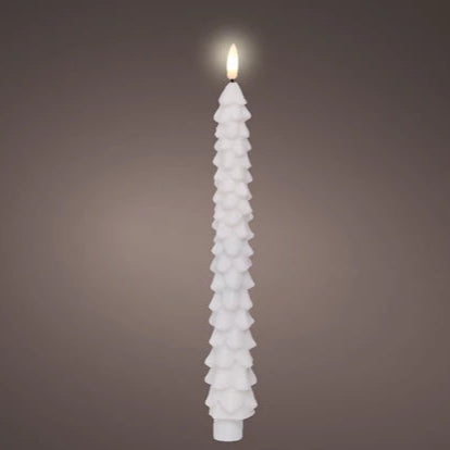 White Christmas Tree Wax LED Wick Dinner Candle