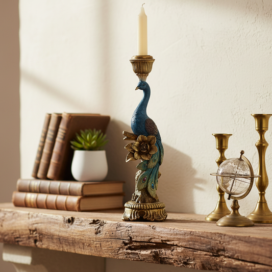 Peacock Candlestick Holder