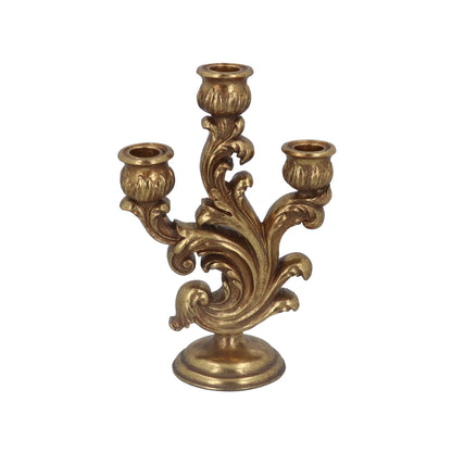 Gold Scroll Three Arm Candlestick Holder