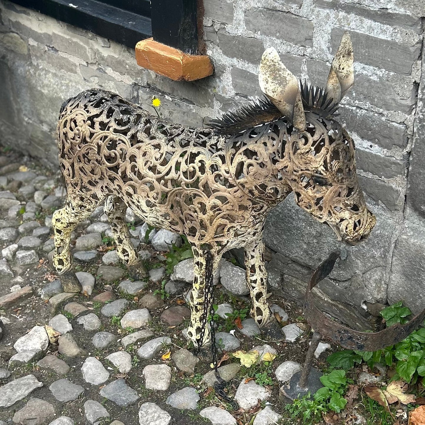 Metal Donkey Garden Ornament 1m