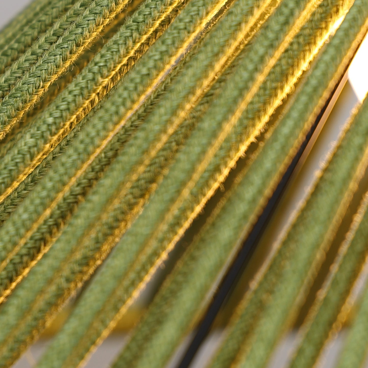 Close-up of green weave fabric on a white background