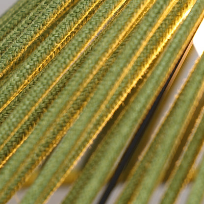 Close-up of green weave fabric on a white background