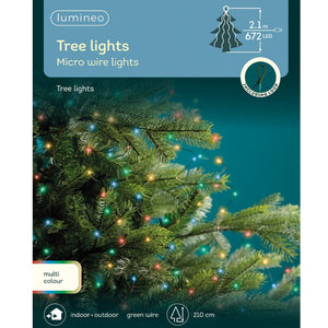 Lumineo Multi Colour Green Cable Tree Lights 210cm