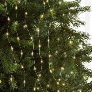Lumineo Warm White Silver Cable Tree Lights 210cm