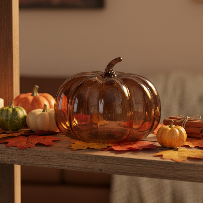 Expresso Glass Pumpkin Ornament