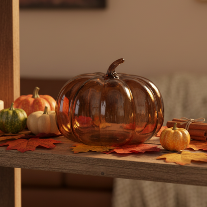 Expresso Glass Pumpkin Ornament