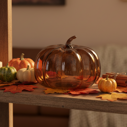 Expresso Glass Pumpkin Ornament