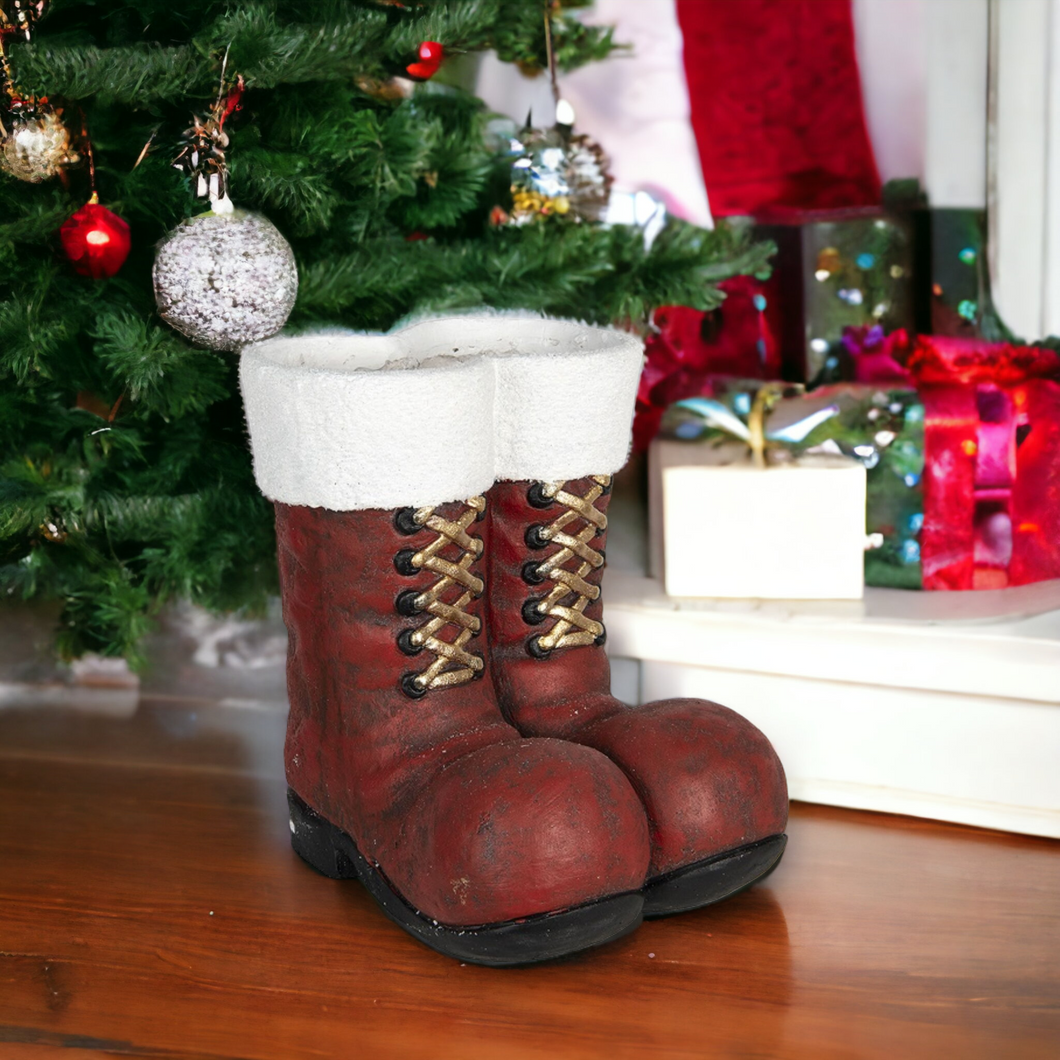Large Red Santa Boots Christmas Decoration