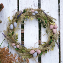 Load image into Gallery viewer, Dried Flowers and Eggs Easter Wreath
