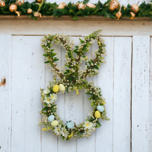 Load image into Gallery viewer, Floral Bunny Shaped Easter Wreath
