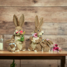 Load image into Gallery viewer, Set of 2 Easter Bunny with Flowers Decoration
