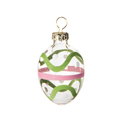 Set of 9 Glass Egg Baubles