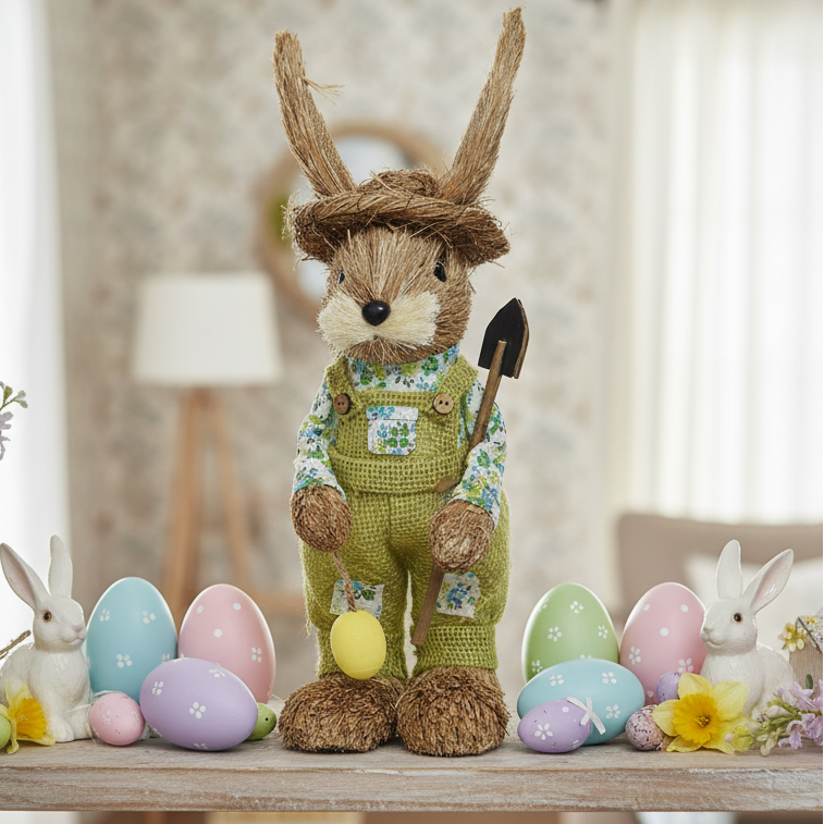 Easter Bunny with Shovel Decoration