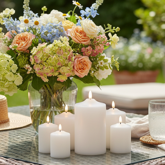 Outdoor LED Cream Church Candle 15cm