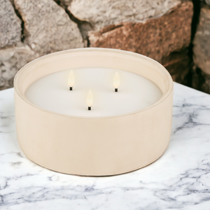 3 Wick LED Concrete Candle