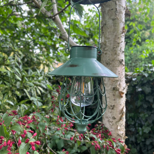 Green Solar Metal Hanging Lantern