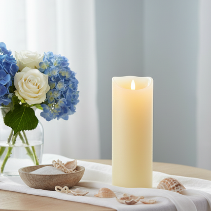 Cream Flickabright Candle 23cm x 8cm