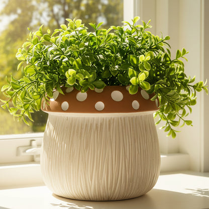 Large Polka Dot Mushroom Plant Pot