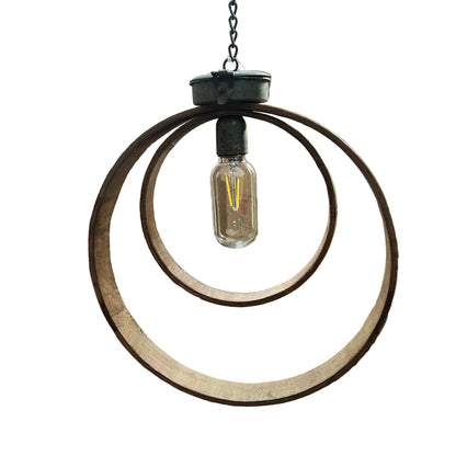 Hanging Two Circle Battery Operated Lamp