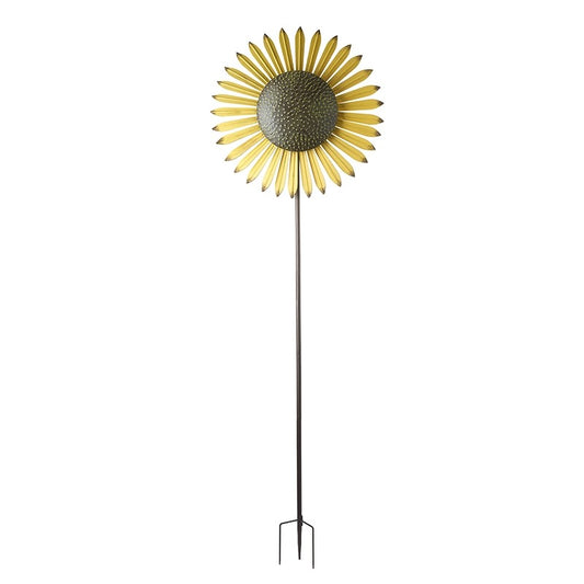 Large Metal Sunflower Windmill Stake