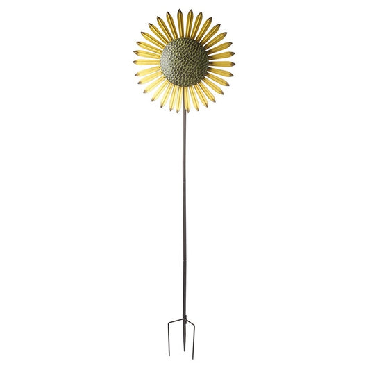 Small Metal Sunflower Windmill Stake