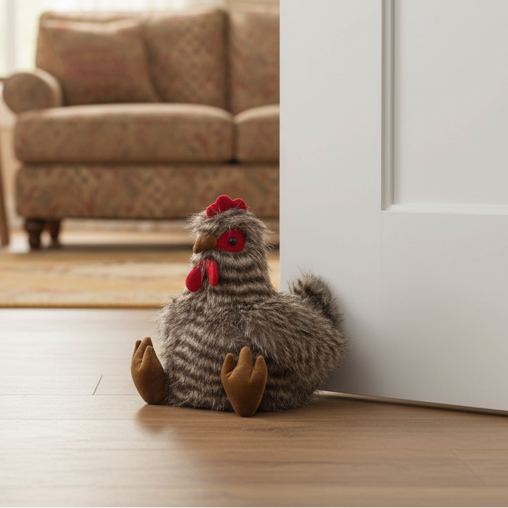 Fluffy Sitting Hen Door Stop