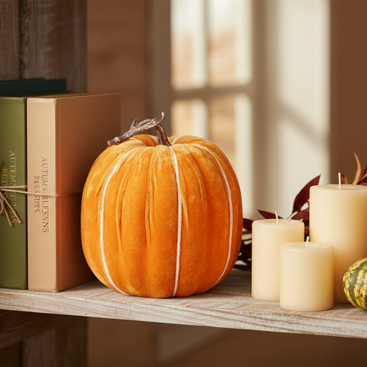 Halloween Velvet Pumpkin Decoration  23cm