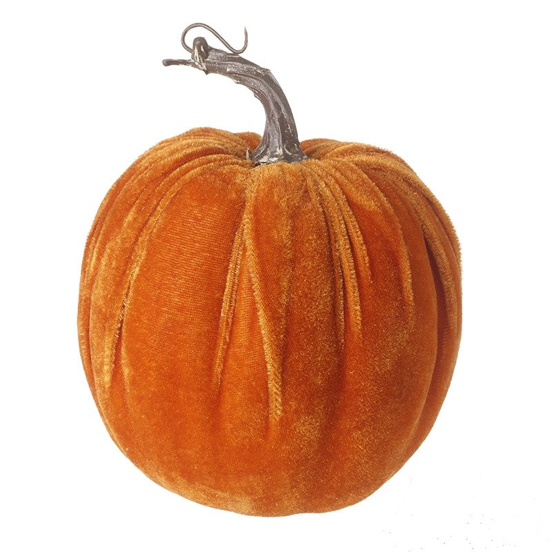 Velvet Orange Pumpkin Decoration