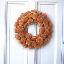 Load image into Gallery viewer, Velvet Orange Pumpkin Wreath
