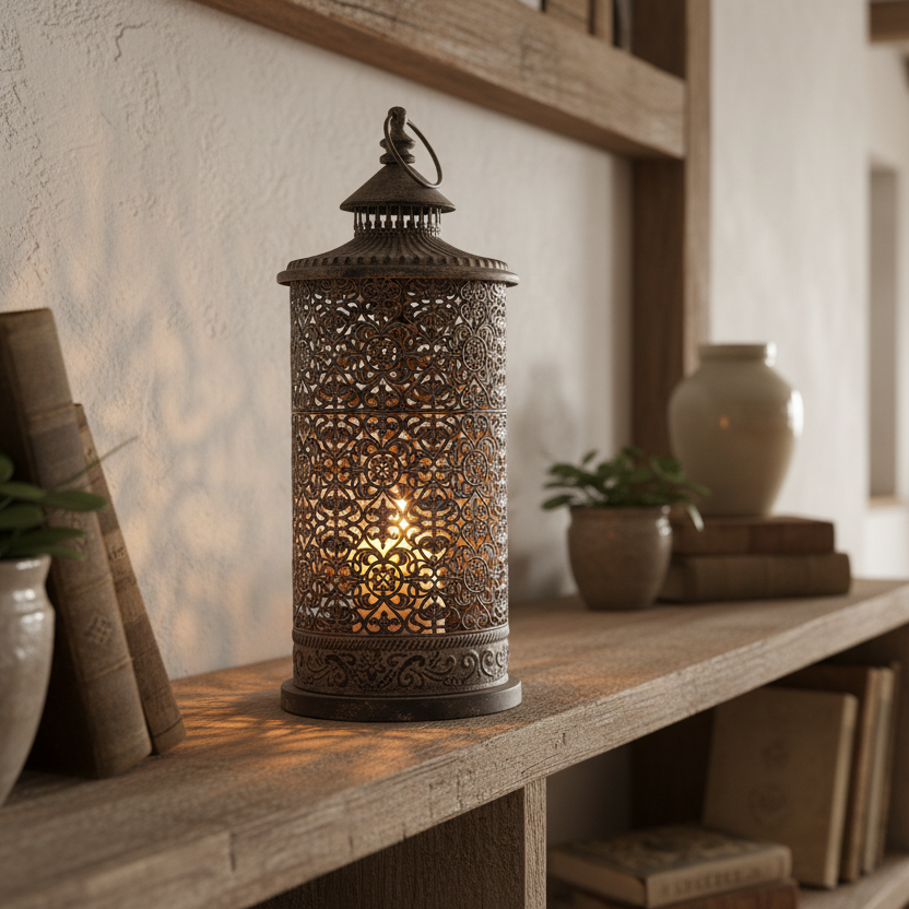 Lugano Vintage Style Rustic Lantern Large