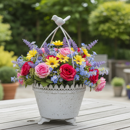 Avem White Rustic Planter