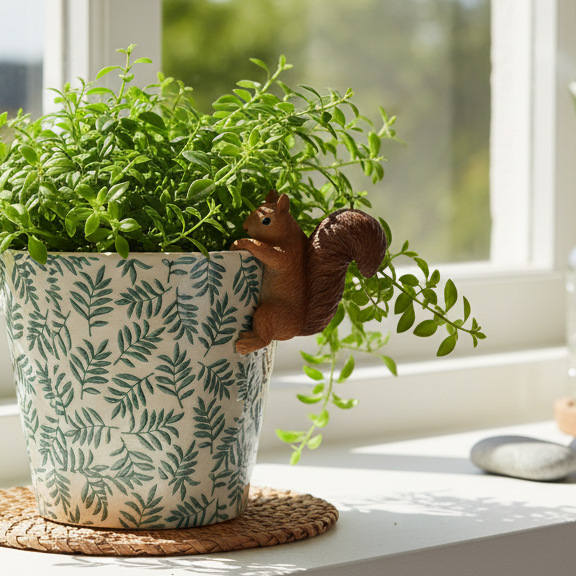 Squirrel Plant Pot Hanger