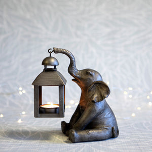 Elephant with Lantern Tealight Holder
