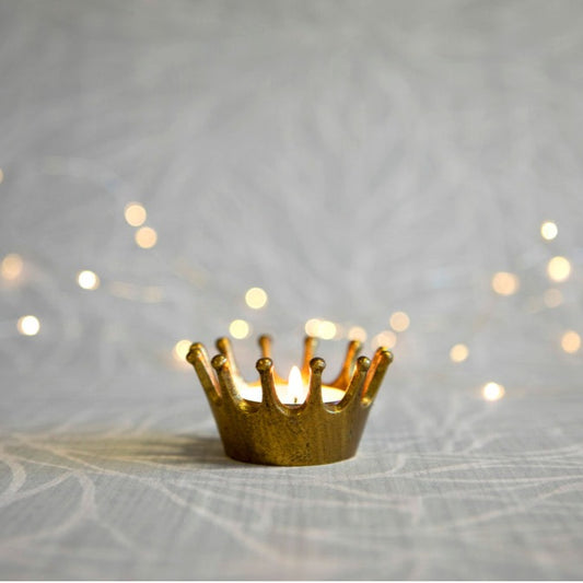 Gold Crown Tealight Holder