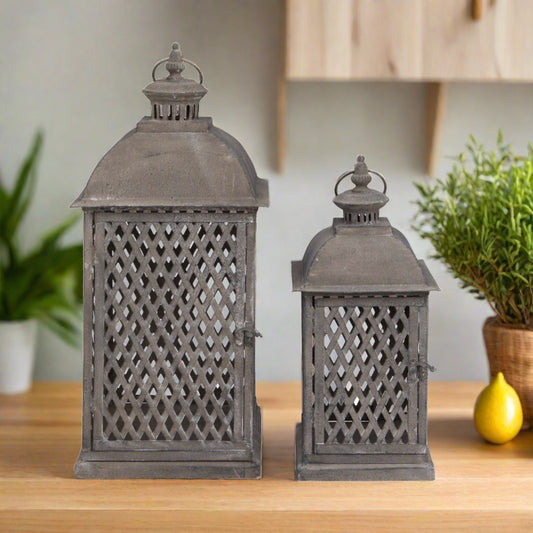 Set of 2 Rustic Bari Lanterns