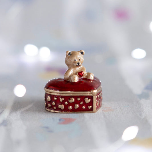 Teddy Bear Heart Trinket Box