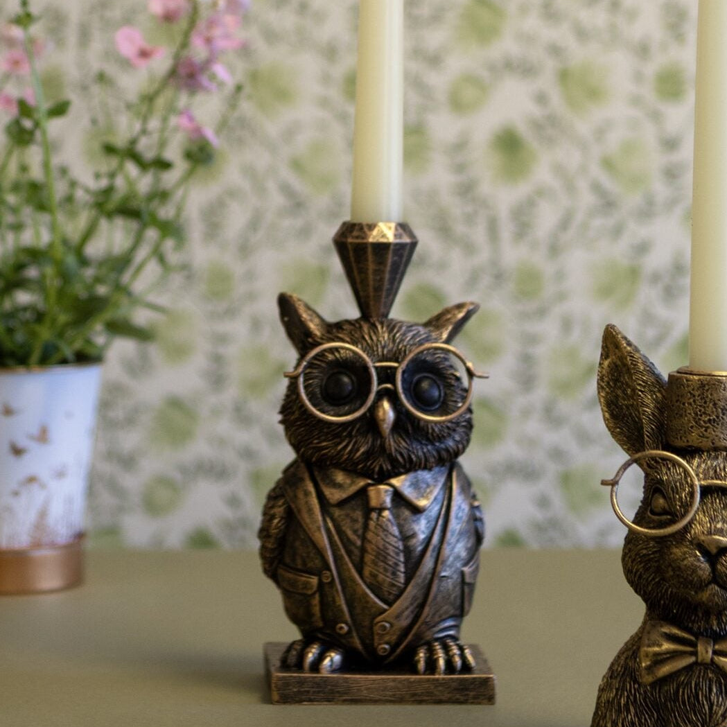 Prof. Owl Candleholder