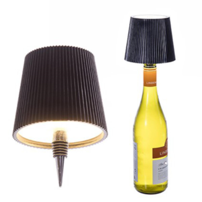 Black Bottle Top Lamp Rechargeable