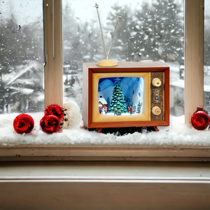 Christmas Musical Tree Scene TV Music Box