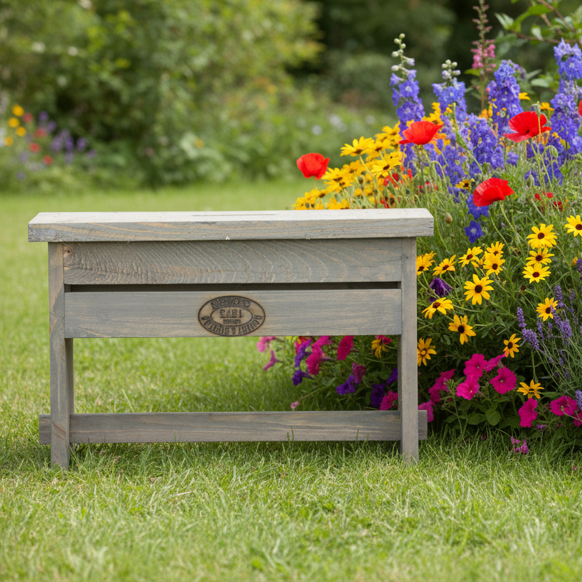 Wooden Garden Stool and Tool Crate