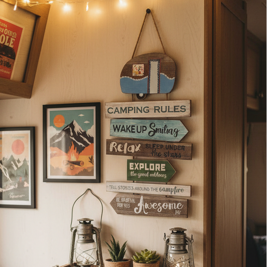 Caravan Camping Rules Wall Sign