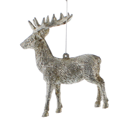 Silver Reindeer 12cm Hanging Decoration