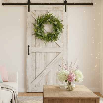 Green Artificial Fern Leaf Wreath 60cm