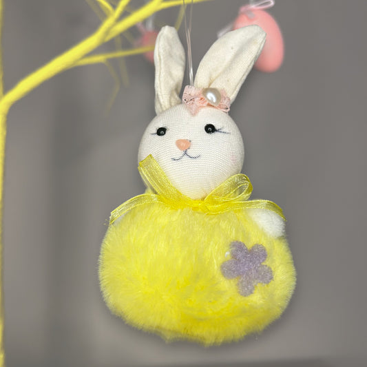 Hanging Yellow Pom Pom Easter Bunny