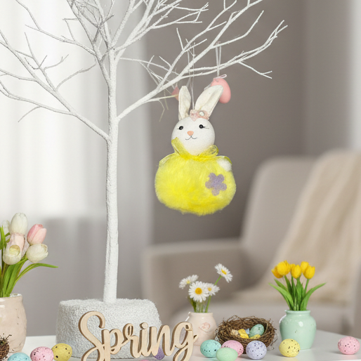 Hanging Yellow Pom Pom Easter Bunny
